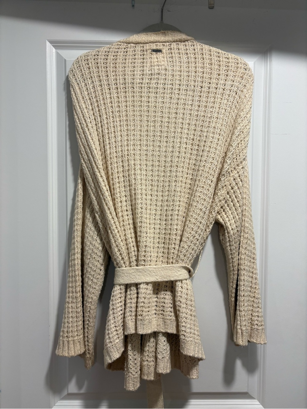 Billabong Cream Waffle-Knit Tie Front Cardigan - Picture 2 of 8